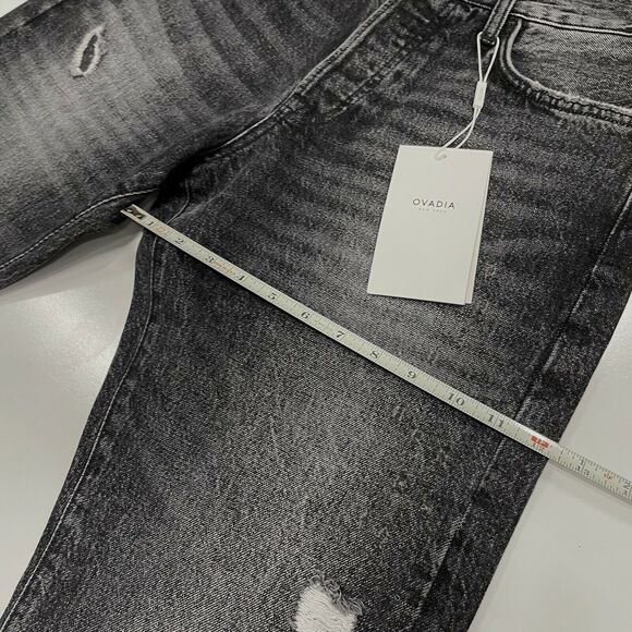 Ovadia & Sons New York Men's Straight Taper Jeans 003 Black Denim Size 32 NWT - Picture 10 of 12